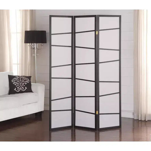 3-Panel Screen Room Divider, Black