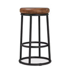 Aurora Classic Indoor Wood and Metal 24 Counter Stool with Footrest, Brown/Black