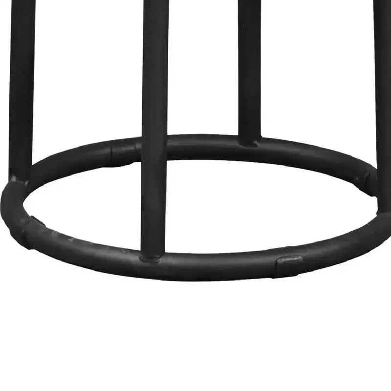 Sgabello da bancone classico da 24 pollici in legno e metallo da interni con poggiapiedi, marrone/nero