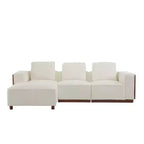 Gianna Upholstered L Shape Sectional Sofa with Pillows, Beige/Brown