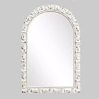 LuxenHome Distressed White Arch Rectangle 36-Inch Tall Wall Mirror, Accent and Vanity