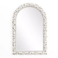 Distressed White Arch Rectangle 36-Inch Tall Wall Mirror, Accent and Vanity