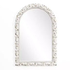 Distressed White Arch Rectangle 36-Inch Tall Wall Mirror, Accent and Vanity