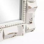 Specchio da parete rettangolare ad arco bianco invecchiato alto 91 cm, decorativo e da toeletta