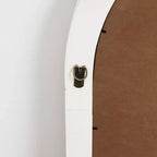 Specchio da parete rettangolare ad arco bianco invecchiato alto 91 cm, decorativo e da toeletta