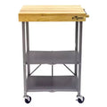 Foldable Kitchen Island Cart, Wheeled Rolling Storage Cart with Shelves, Portable Prep Table for Kitchen, Dining Rooms, and Patios