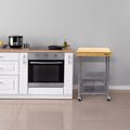 Carrello da Cucina Pieghevole, Carrello Portaoggetti con Ruote e Ripiani, Tavolo da Preparazione Portatile per Cucine, Sale da Pranzo e Patii