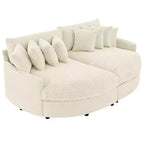 Chaise longue in velluto a coste extra-large con 8 cuscini e tappezzeria convertibile.