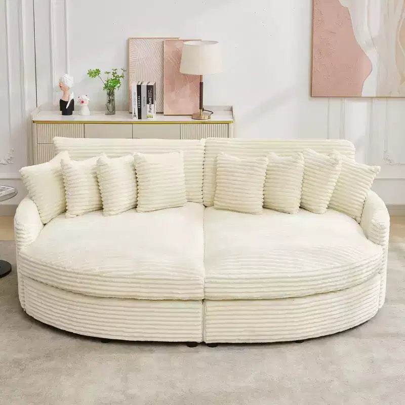 Corduroy Oversized left and right chaise lounge Sectional Sofa with 8 pillows,Upholstered Convertible Sofa