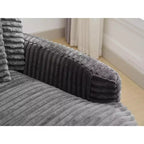Chaise longue in velluto a coste extra-large con 8 cuscini e tappezzeria convertibile.