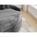 Chaise longue in velluto a coste extra-large con 8 cuscini e tappezzeria convertibile.