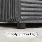 Chaise longue in velluto a coste extra-large con 8 cuscini e tappezzeria convertibile.