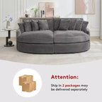 Chaise longue in velluto a coste extra-large con 8 cuscini e tappezzeria convertibile.