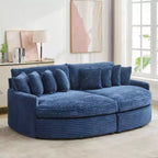 Chaise longue in velluto a coste extra-large con 8 cuscini e tappezzeria convertibile.