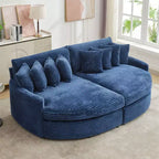 Chaise longue in velluto a coste extra-large con 8 cuscini e tappezzeria convertibile.
