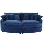 Chaise longue in velluto a coste extra-large con 8 cuscini e tappezzeria convertibile.