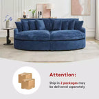 Chaise longue in velluto a coste extra-large con 8 cuscini e tappezzeria convertibile.