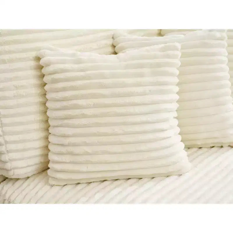 Chaise longue in velluto a coste extra-large con 8 cuscini e tappezzeria convertibile.