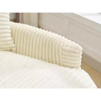 Chaise longue in velluto a coste extra-large con 8 cuscini e tappezzeria convertibile.