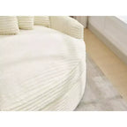 Chaise longue in velluto a coste extra-large con 8 cuscini e tappezzeria convertibile.