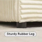 Chaise longue in velluto a coste extra-large con 8 cuscini e tappezzeria convertibile.