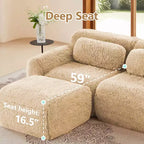 Questo divano a tre posti con poggiapiedi, imbottito con schiuma ad alta densità 32D, non richiede montaggio ed è dotato di una base antiscivolo, il che lo rende la scelta ideale per il soggiorno o la sala home theater.
