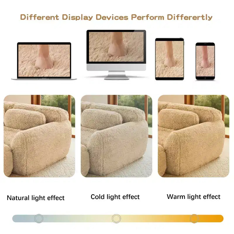 Questo divano a tre posti con poggiapiedi, imbottito con schiuma ad alta densità 32D, non richiede montaggio ed è dotato di una base antiscivolo, il che lo rende la scelta ideale per il soggiorno o la sala home theater.