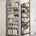 Luxury Black Over-the-Door Multi-Layer Hanging Rack - For Bathroom & Bedroom Narrow Gaps