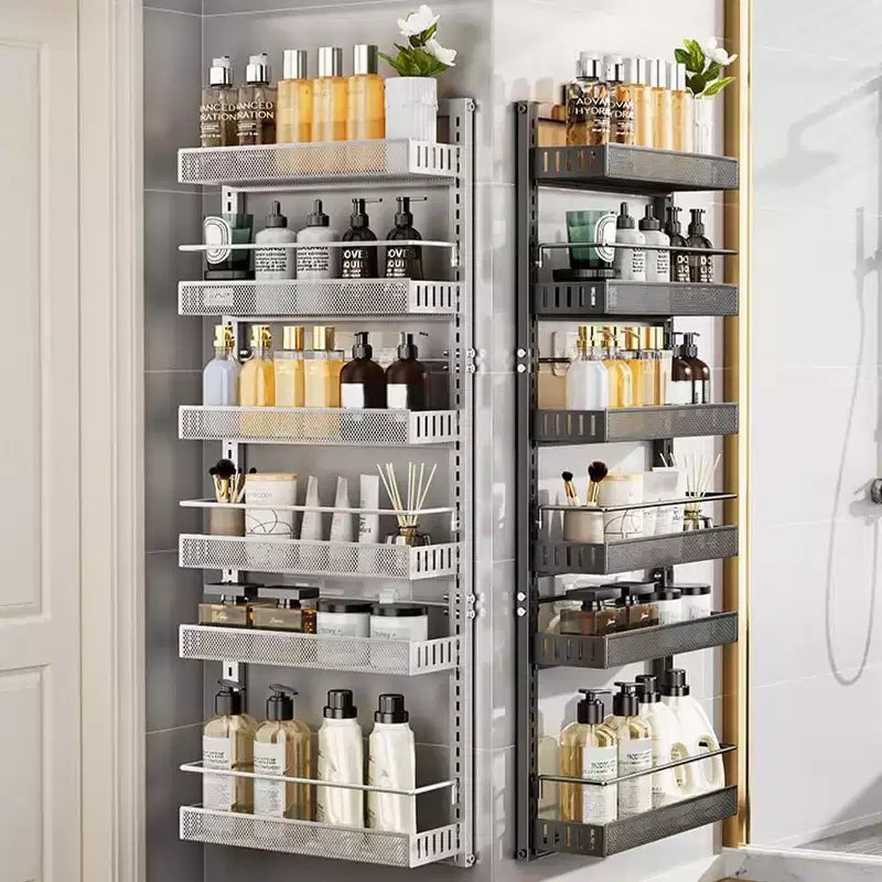 Luxury Black Over-the-Door Multi-Layer Hanging Rack - For Bathroom & Bedroom Narrow Gaps