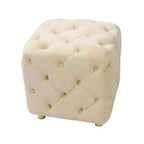 18 Pouf cubo ottomano moderno con poggiapiedi rivestito in velluto Sgabello piccolo da trucco con telaio in legno Pouf per soggiorno, camera da letto, ingresso