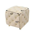 18 Pouf cubo ottomano moderno con poggiapiedi rivestito in velluto Sgabello piccolo da trucco con telaio in legno Pouf per soggiorno, camera da letto, ingresso