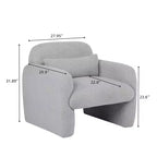Poltrona singola Teddy Fleece, poltrona relax con braccioli, cuscino, capacità 158,8 kg, poltrona accentata per soggiorno, camera da letto, studio