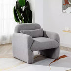 Teddy Fleece Single Sofa Chair,Lounge Chair with Armrest,Pillow,158.8 kg Capacity,Accent Armchair for Living Room,Bedroom,Study