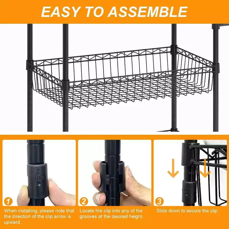 Carrello di servizio a 3 ripiani su ruote, capacità di 272,2 kg, carrello di servizio di grado commerciale con maniglione, carrello per ristorante, ufficio, cucina