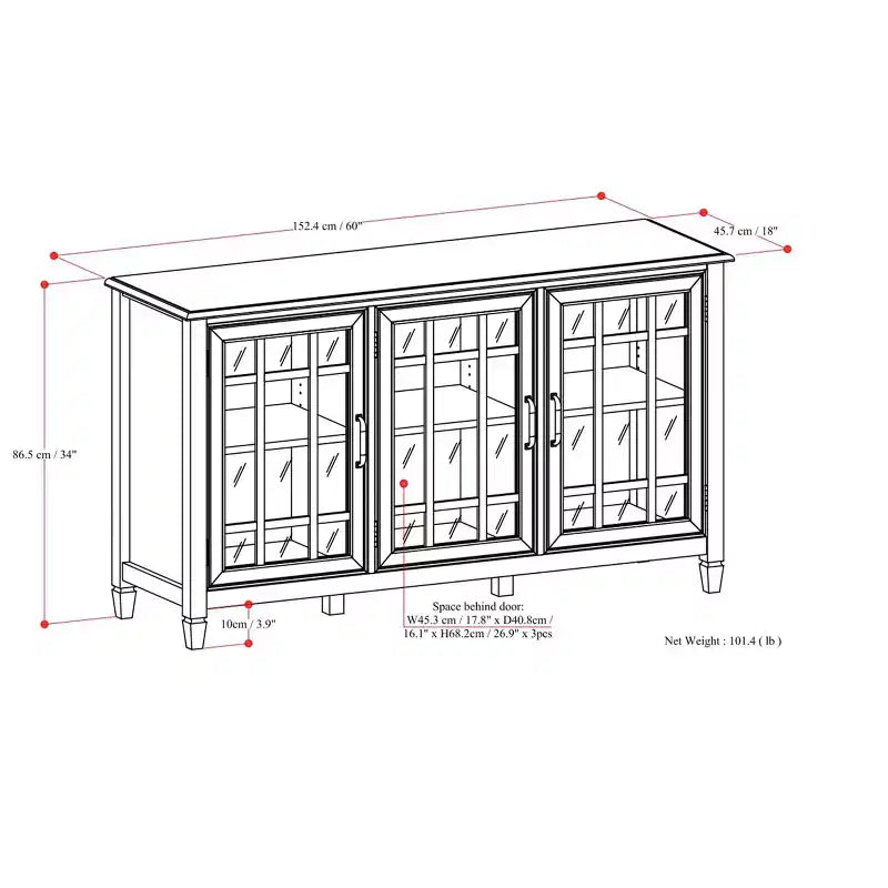 Madia Credenza Contenitore Larga 60 pollici