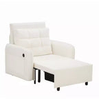 Poltrona Letto 3 in 1, Divano Letto Estraibile Extra Lungo da 80 Pollici, Divano Letto Singolo in ciniglia con Tasche portaoggetti