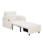 Poltrona Letto 3 in 1, Divano Letto Estraibile Extra Lungo da 80 Pollici, Divano Letto Singolo in ciniglia con Tasche portaoggetti