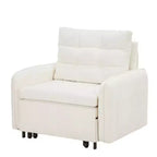 Poltrona Letto 3 in 1, Divano Letto Estraibile Extra Lungo da 80 Pollici, Divano Letto Singolo in ciniglia con Tasche portaoggetti