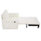 Poltrona Letto 3 in 1, Divano Letto Estraibile Extra Lungo da 80 Pollici, Divano Letto Singolo in ciniglia con Tasche portaoggetti