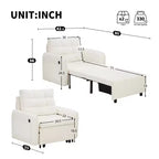 Poltrona Letto 3 in 1, Divano Letto Estraibile Extra Lungo da 80 Pollici, Divano Letto Singolo in ciniglia con Tasche portaoggetti