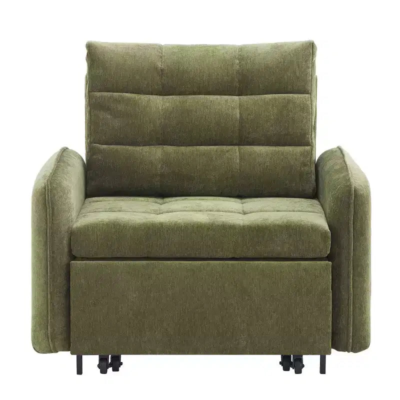 Poltrona Letto 3 in 1, Divano Letto Estraibile Extra Lungo da 80 Pollici, Divano Letto Singolo in ciniglia con Tasche portaoggetti