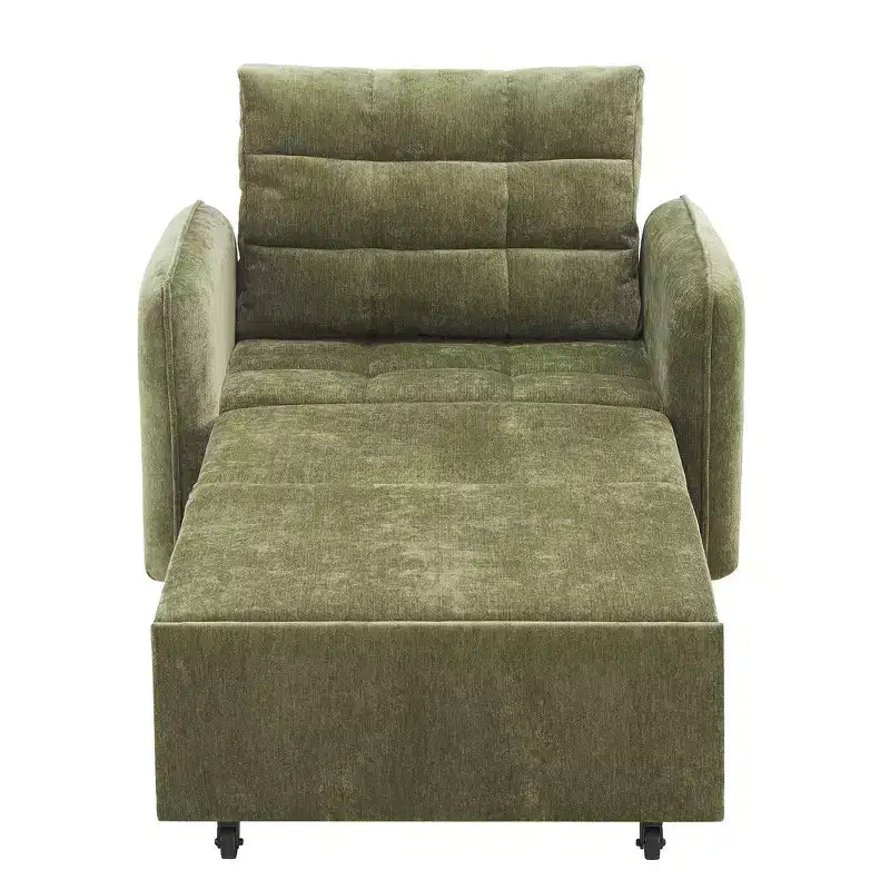 Poltrona Letto 3 in 1, Divano Letto Estraibile Extra Lungo da 80 Pollici, Divano Letto Singolo in ciniglia con Tasche portaoggetti
