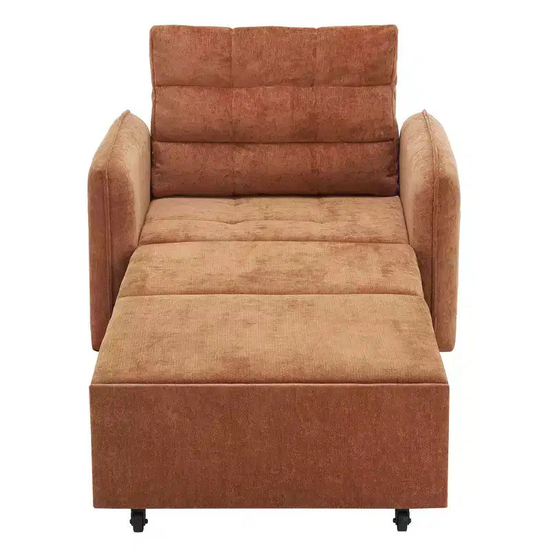 Poltrona Letto 3 in 1, Divano Letto Estraibile Extra Lungo da 80 Pollici, Divano Letto Singolo in ciniglia con Tasche portaoggetti