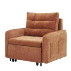Poltrona Letto 3 in 1, Divano Letto Estraibile Extra Lungo da 80 Pollici, Divano Letto Singolo in ciniglia con Tasche portaoggetti