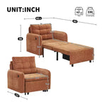 Poltrona Letto 3 in 1, Divano Letto Estraibile Extra Lungo da 80 Pollici, Divano Letto Singolo in ciniglia con Tasche portaoggetti