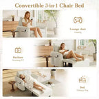 Poltrona Letto 3 in 1, Divano Letto Estraibile Extra Lungo da 80 Pollici, Divano Letto Singolo in ciniglia con Tasche portaoggetti
