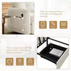 Poltrona Letto 3 in 1, Divano Letto Estraibile Extra Lungo da 80 Pollici, Divano Letto Singolo in ciniglia con Tasche portaoggetti