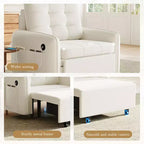 Poltrona Letto 3 in 1, Divano Letto Estraibile Extra Lungo da 80 Pollici, Divano Letto Singolo in ciniglia con Tasche portaoggetti