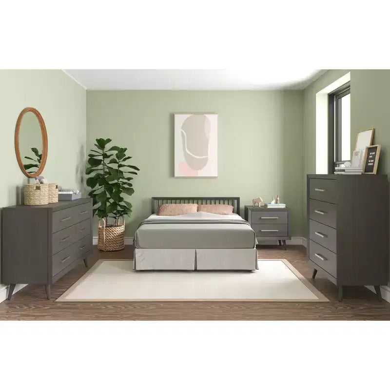 Comodino a 2 cassetti per Cameretta o Camera da letto, Cassetti ampi per contenere, Realizzato in robusto legno di pino, Finitura atossica e sicura per i bambini