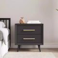 Comodino a 2 cassetti per Cameretta o Camera da letto, Cassetti ampi per contenere, Realizzato in robusto legno di pino, Finitura atossica e sicura per i bambini